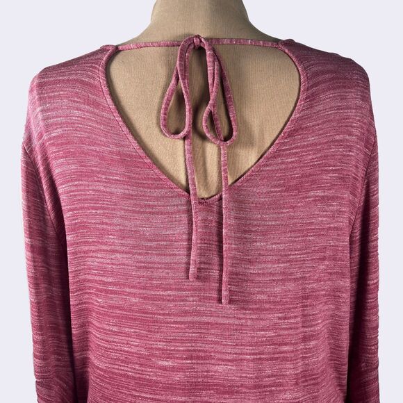 LOFT Heathered Pink Bell Sleeve Blouse - Picture 6 of 9